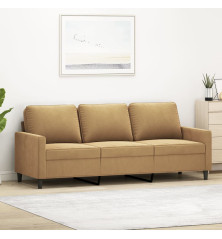 Trivietė sofa, rudos spalvos, 180cm, aksomas