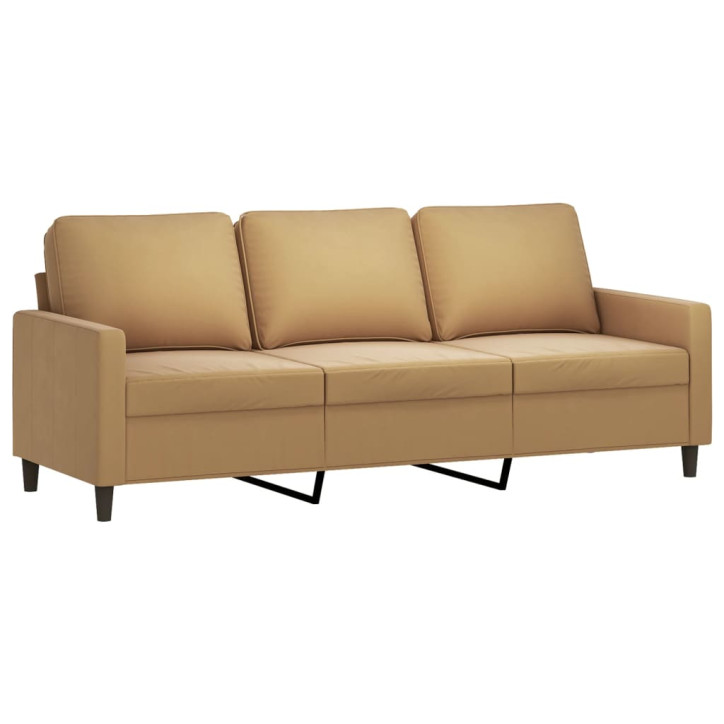 Trivietė sofa, rudos spalvos, 180cm, aksomas