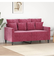 Dvivietė sofa, raudonojo vyno spalvos, 120cm, aksomas