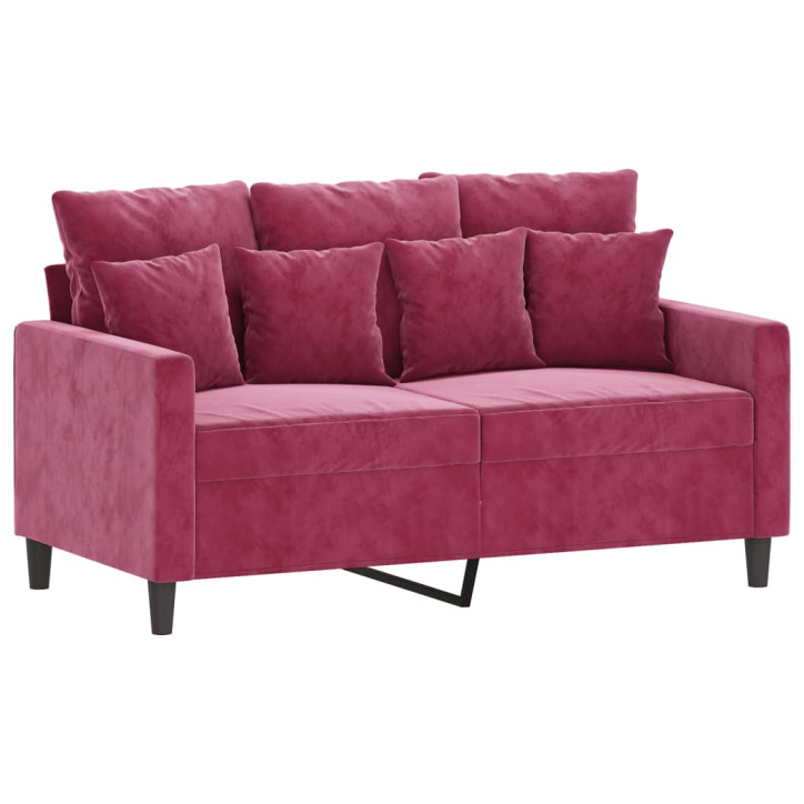 Dvivietė sofa, raudonojo vyno spalvos, 120cm, aksomas