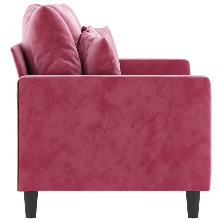 Dvivietė sofa, raudonojo vyno spalvos, 120cm, aksomas