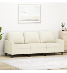 Trivietė sofa, kreminės spalvos, 180cm, aksomas