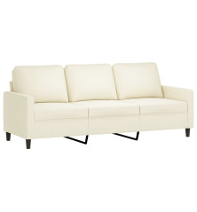 Trivietė sofa, kreminės spalvos, 180cm, aksomas