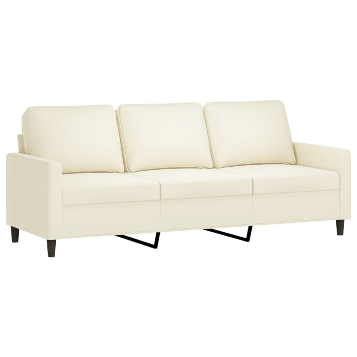 Trivietė sofa, kreminės spalvos, 180cm, aksomas