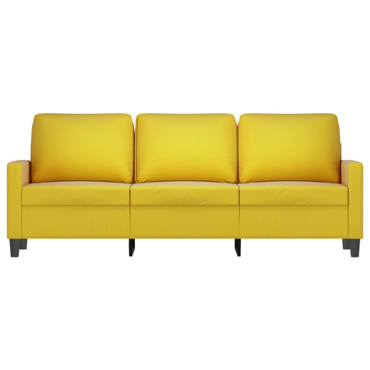 Trivietė sofa, geltonos spalvos, 180cm, aksomas