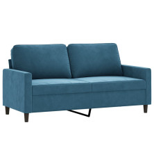 Dvivietė sofa, mėlynos spalvos, 140cm, aksomas