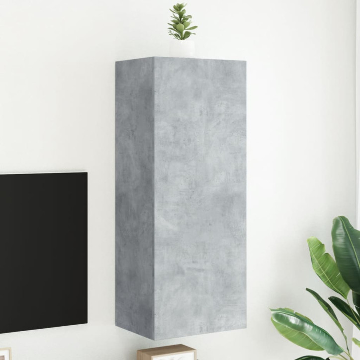 Sieninė TV spintelė, betono pilka, 40,5x30x102cm, mediena