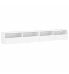 Sieninės TV spintelės, 2vnt., baltos, 100x30x30cm, mediena