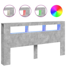 LED galvūgalis, betono, 200x18,5x103,5cm, apdirbta mediena