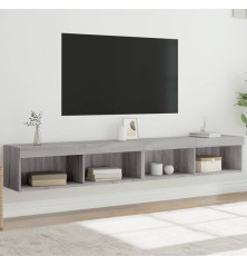 TV spintelės su LED, 2vnt., pilkos ąžuolo, 100x30x30cm