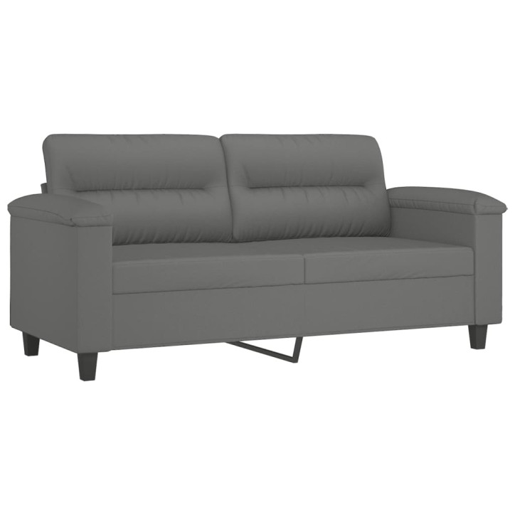 Dvivietė sofa su pagalvėmis, pilka, 140cm, mikropluošto audinys