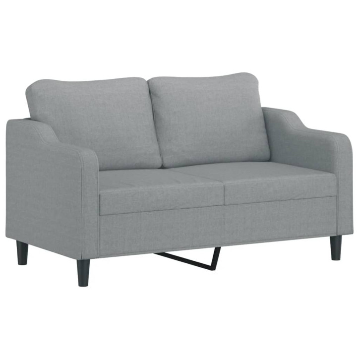 Dvivietė sofa su pagalvėlėmis, šviesiai pilka, 140cm, audinys