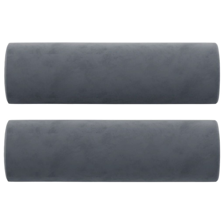 Dvivietė sofa su pagalvėlėmis, tamsiai pilka, 140cm, aksomas