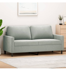 Dvivietė sofa, šviesiai pilkos spalvos, 140cm, aksomas