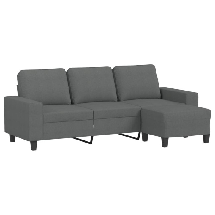 Trivietė sofa su pakoja, tamsiai pilkos spalvos, 180cm, audinys