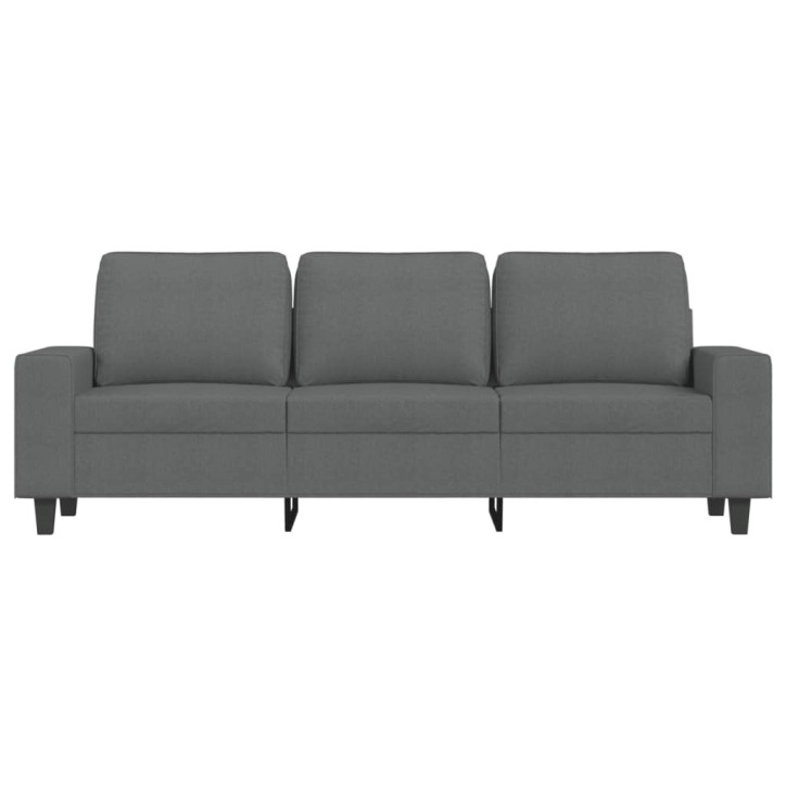 Trivietė sofa su pakoja, tamsiai pilkos spalvos, 180cm, audinys