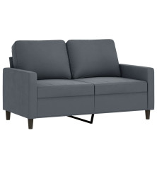 Dvivietė sofa, tamsiai pilkos spalvos, 120cm, aksomas