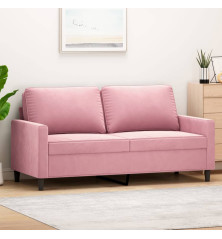 Dvivietė sofa, rožinės spalvos, 140cm, aksomas