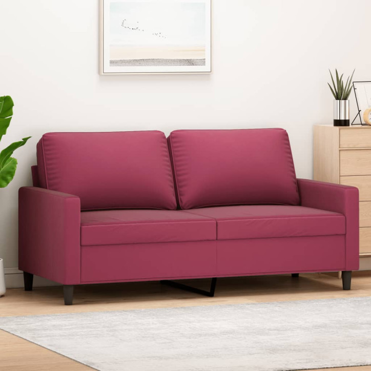 Dvivietė sofa, raudonojo vyno spalvos, 140cm, aksomas