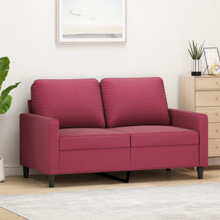 Dvivietė sofa, raudonojo vyno spalvos, 120cm, aksomas