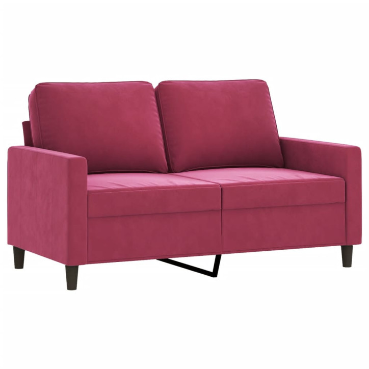 Dvivietė sofa, raudonojo vyno spalvos, 120cm, aksomas