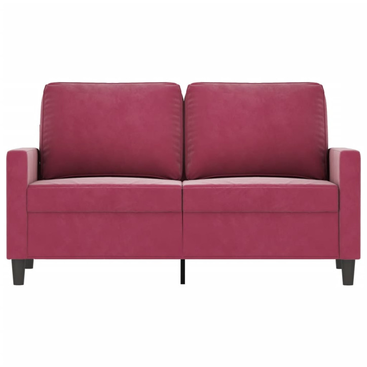 Dvivietė sofa, raudonojo vyno spalvos, 120cm, aksomas