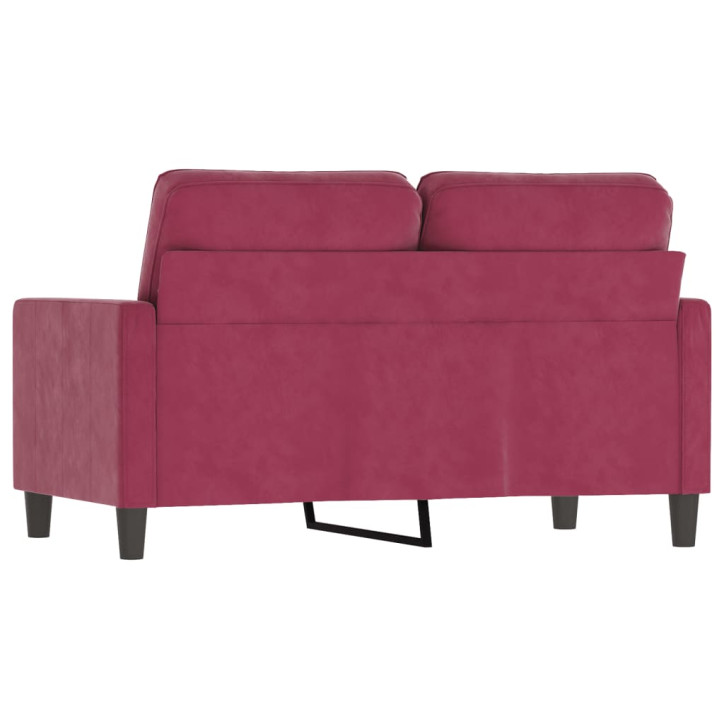 Dvivietė sofa, raudonojo vyno spalvos, 120cm, aksomas