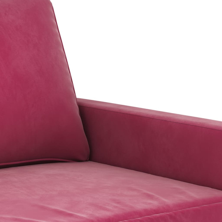 Dvivietė sofa, raudonojo vyno spalvos, 120cm, aksomas