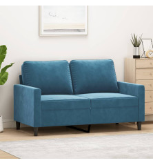 Dvivietė sofa, mėlynos spalvos, 120cm, aksomas