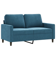 Dvivietė sofa, mėlynos spalvos, 120cm, aksomas