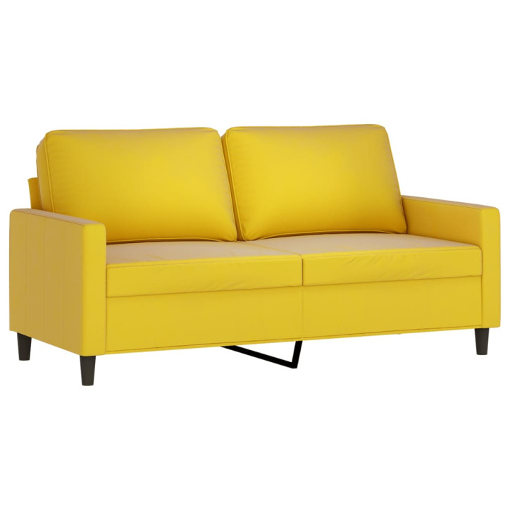 Dvivietė sofa, geltonos spalvos, 140cm, aksomas