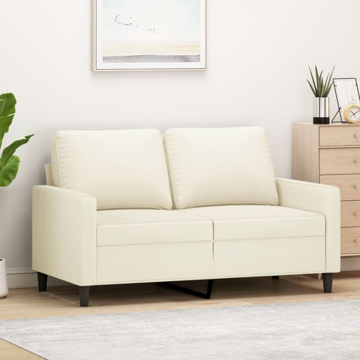 Dvivietė sofa, kreminės spalvos, 120cm, aksomas