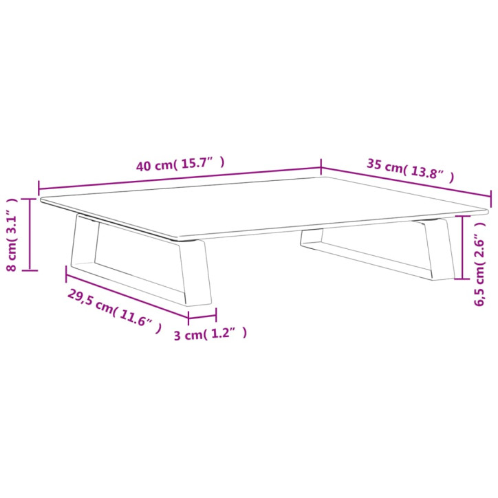 Monitoriaus stovas, juodas, 40x35x8cm, stiklas ir metalas