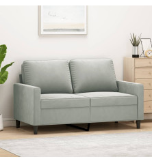 Dvivietė sofa, šviesiai pilkos spalvos, 120cm, aksomas