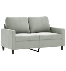 Dvivietė sofa, šviesiai pilkos spalvos, 120cm, aksomas