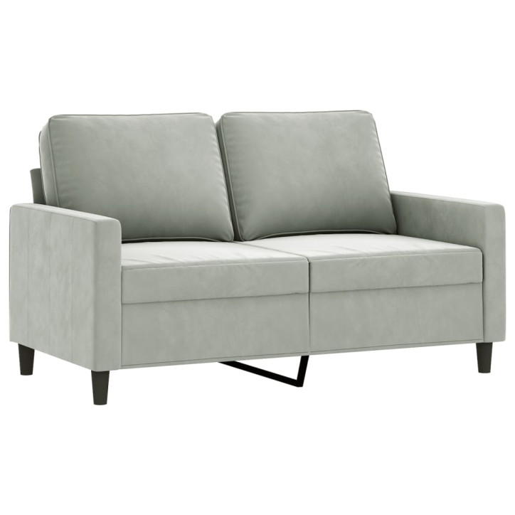 Dvivietė sofa, šviesiai pilkos spalvos, 120cm, aksomas