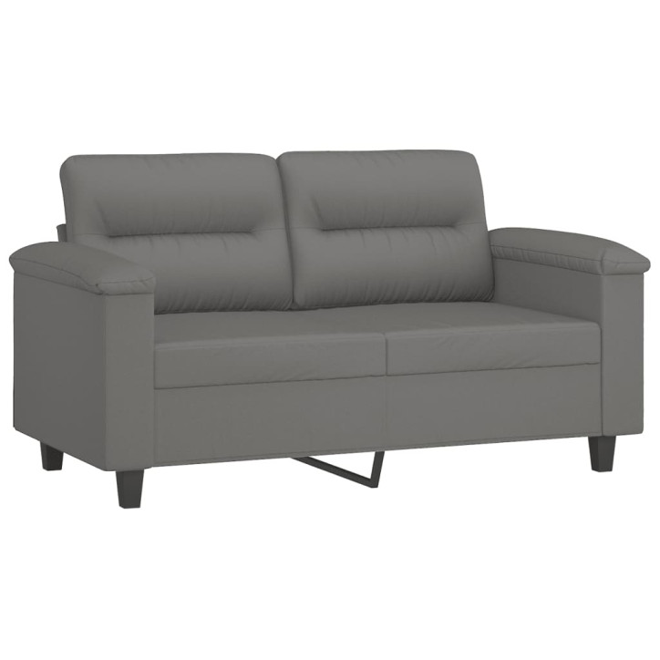 Dvivietė sofa su pagalvėmis, pilka, 120cm, mikropluošto audinys