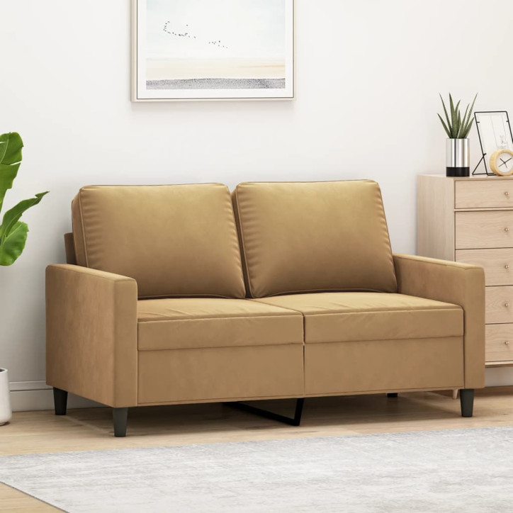 Dvivietė sofa, rudos spalvos, 120cm, aksomas