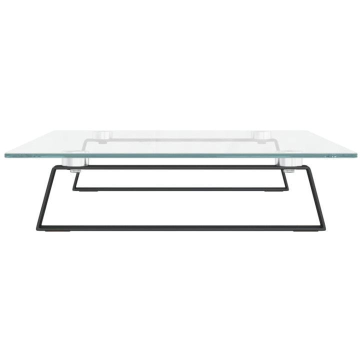 Monitoriaus stovas, juodas, 60x35x8cm, stiklas ir metalas