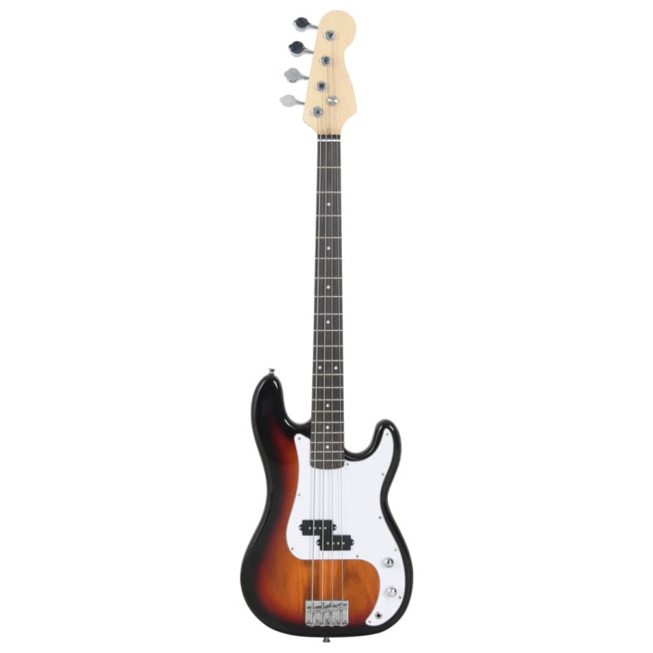 Elektrinė bosinė gitara pradedantiesiems, ruda/balta, 4/4 46"