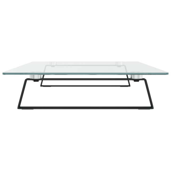 Monitoriaus stovas, juodas, 80x35x8cm, stiklas ir metalas