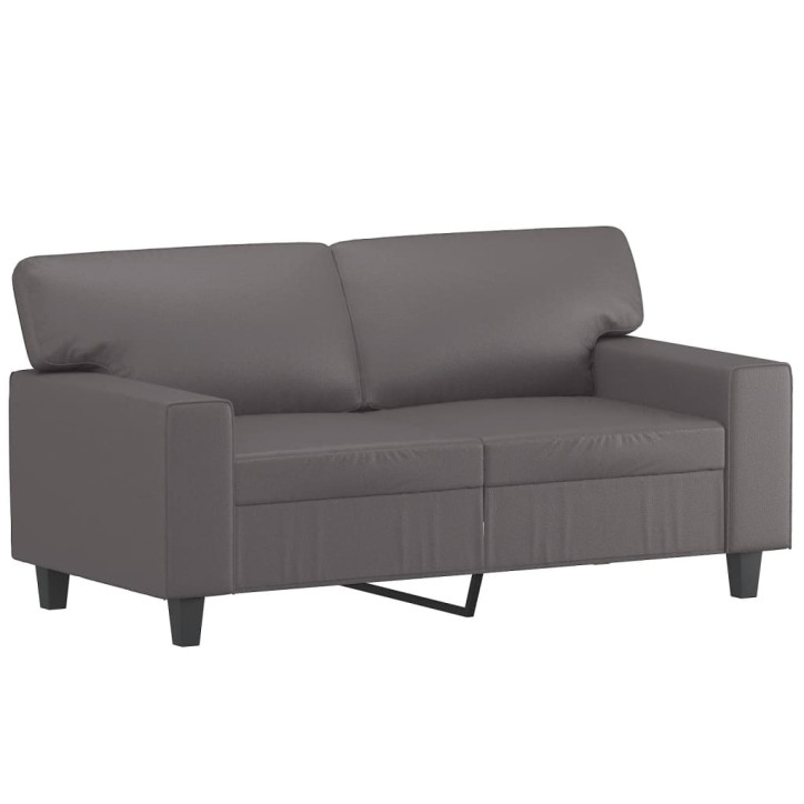 Dvivietė sofa su pagalvėlėmis, pilka, 120cm, dirbtinė oda