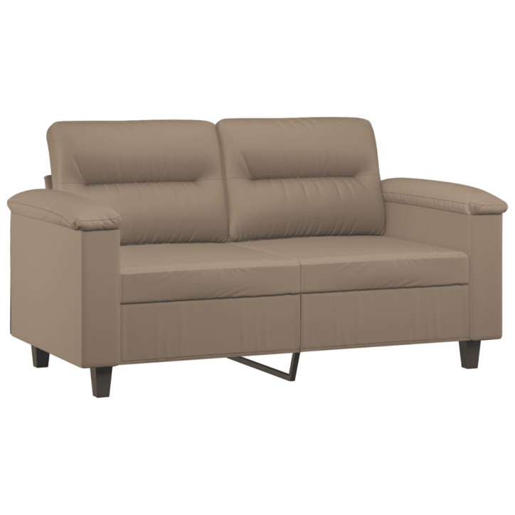 Dvivietė sofa su pagalvėlėmis, kapučino, 120cm, dirbtinė oda