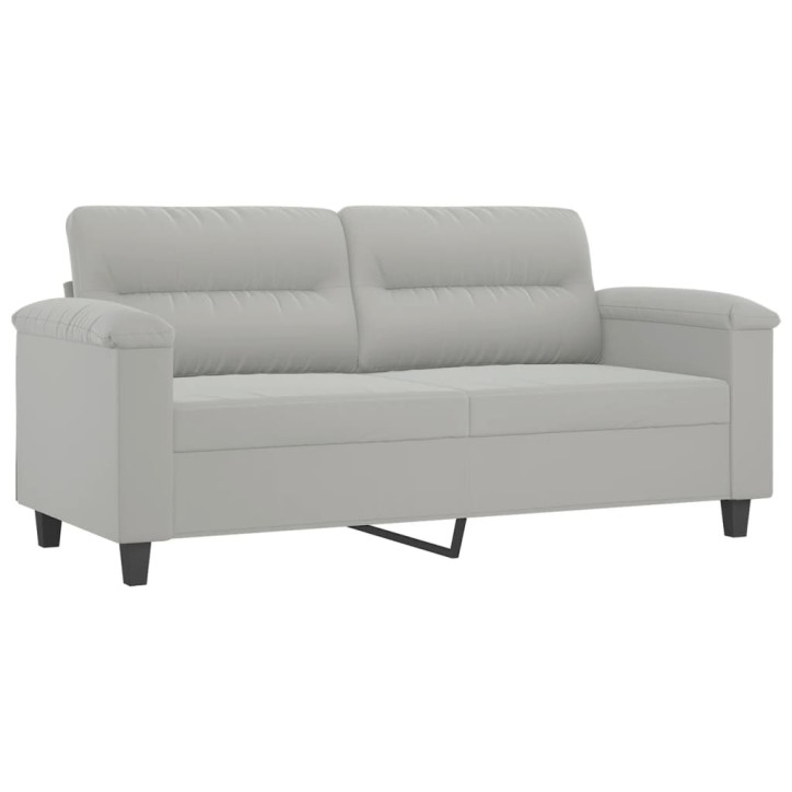 Dvivietė sofa su pagalvėmis, pilka, 140cm, mikropluošto audinys