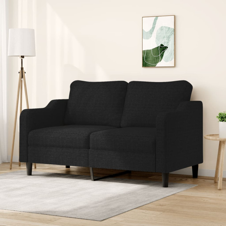 Dvivietė sofa, juodos spalvos, 140cm, audinys