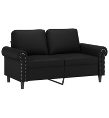 Dvivietė sofa, juodos spalvos, 120cm, dirbtinė oda