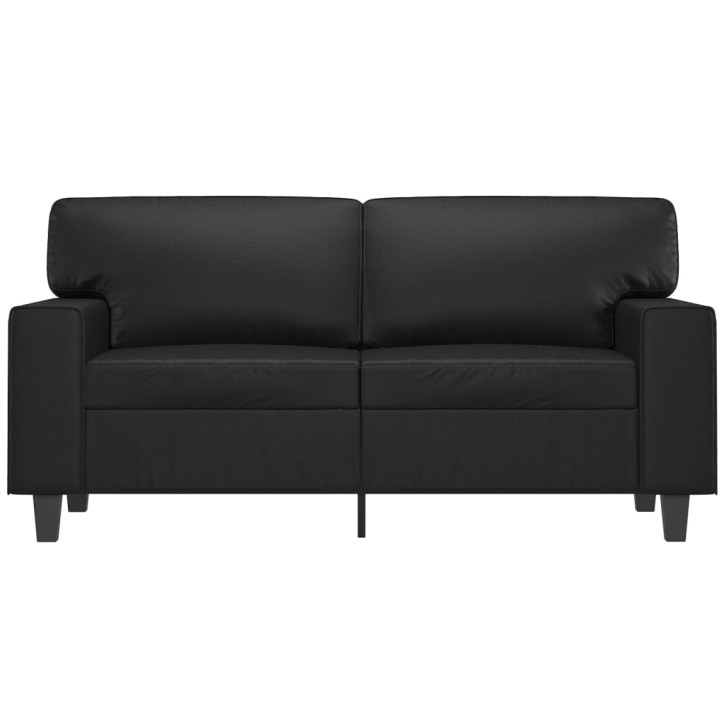 Dvivietė sofa, juodos spalvos, 120cm, dirbtinė oda