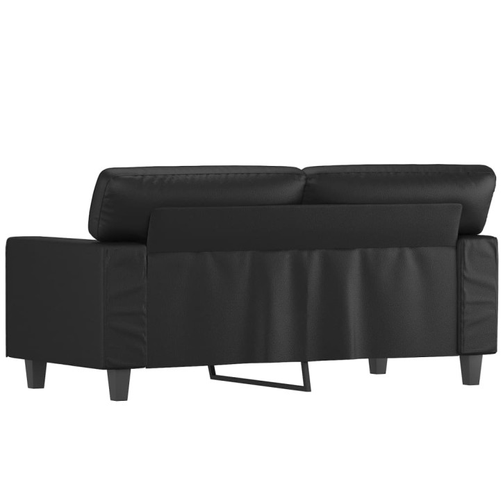 Dvivietė sofa, juodos spalvos, 120cm, dirbtinė oda