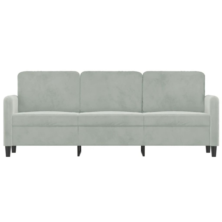 Trivietė sofa, šviesiai pilkos spalvos, 180cm, aksomas