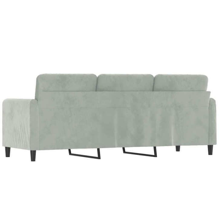 Trivietė sofa, šviesiai pilkos spalvos, 180cm, aksomas